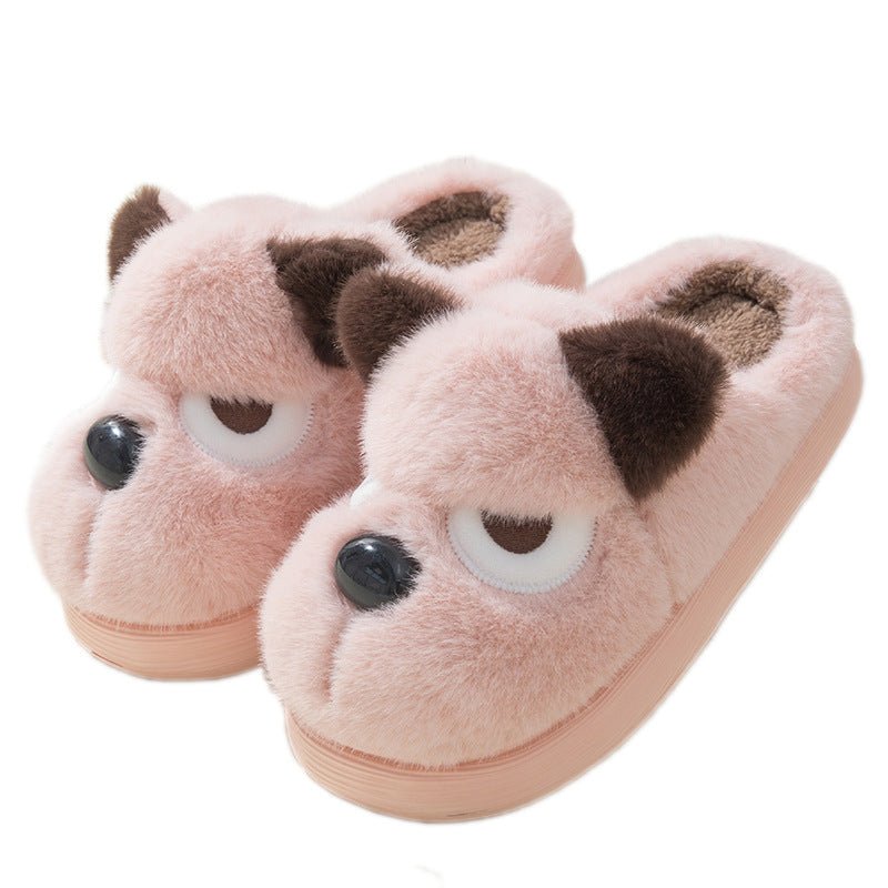 Warm And Cute Puppy Platform Non Slip Cotton Slippers | Luxury Home Accessories | Heulog Glow