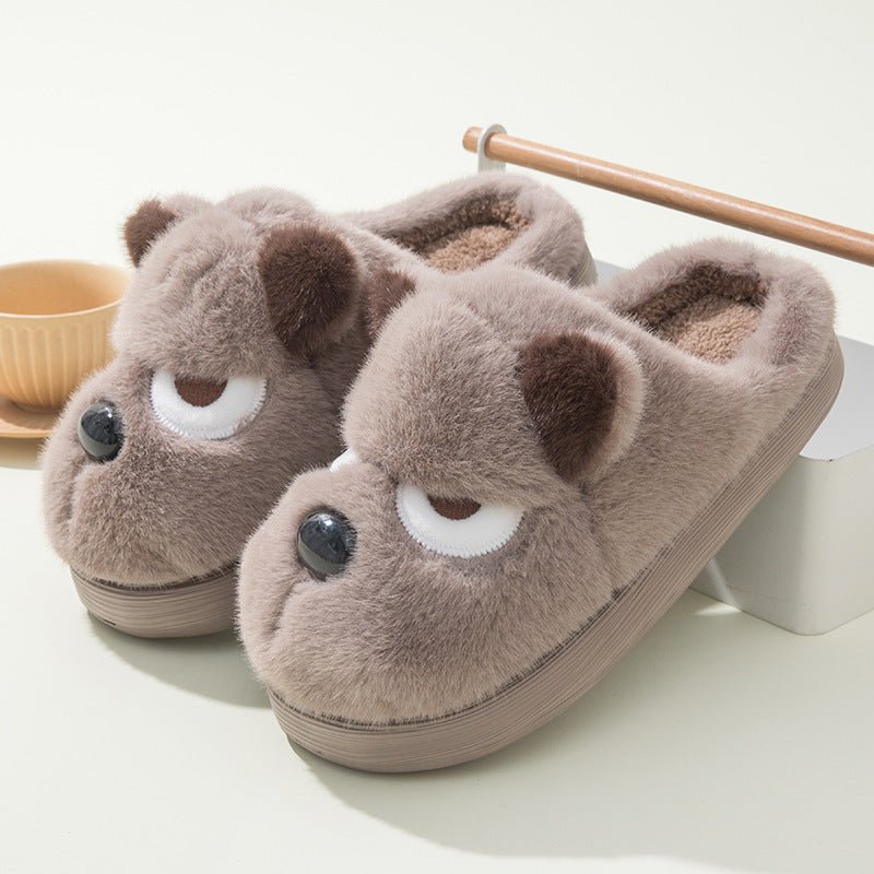 Warm And Cute Puppy Platform Non Slip Cotton Slippers | Luxury Home Accessories | Heulog Glow