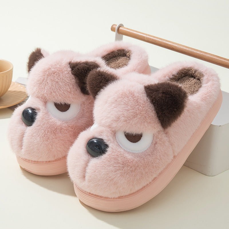 Warm And Cute Puppy Platform Non Slip Cotton Slippers | Luxury Home Accessories | Heulog Glow