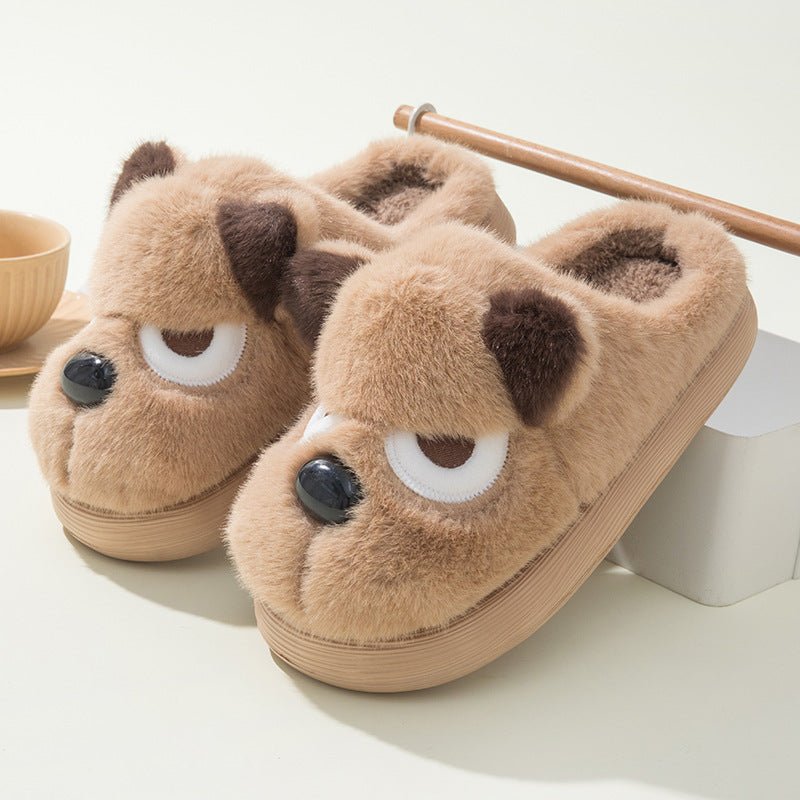 Warm And Cute Puppy Platform Non Slip Cotton Slippers | Luxury Home Accessories | Heulog Glow