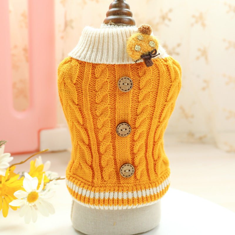 Warm Wooden Buckle Bowknot Dog Clothes Cat Clothes | Luxury Home Accessories | Heulog Glow