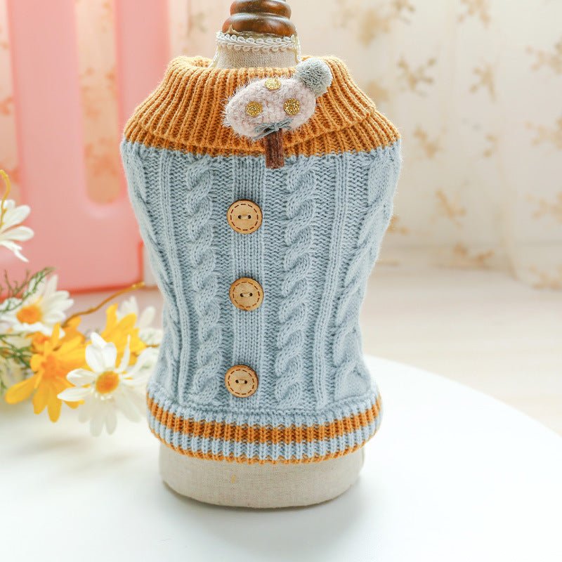 Warm Wooden Buckle Bowknot Dog Clothes Cat Clothes | Luxury Home Accessories | Heulog Glow