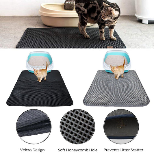Waterproof Pet Cat Litter Mat EVA Double Layer Cat Litter Trapping Pet Litter Cat Mat Clean Pad Products For Cats Accessories | Luxury Home Accessories | Heulog Glow
