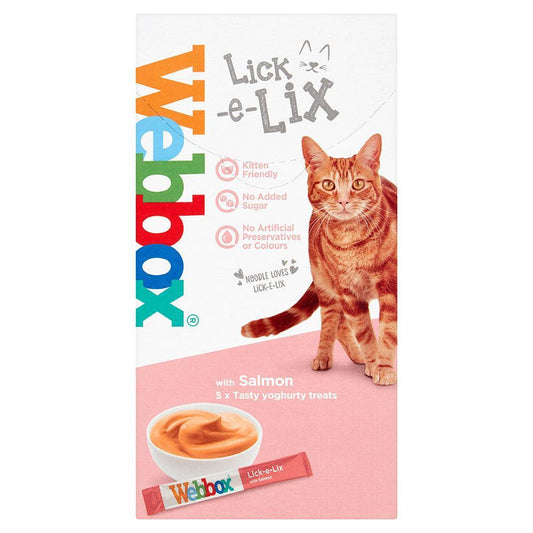 Webbox Lick e Lix Yoghurt Salmon Cat Treat 10 x 5 x 15g | Luxury Home Accessories | Heulog Glow