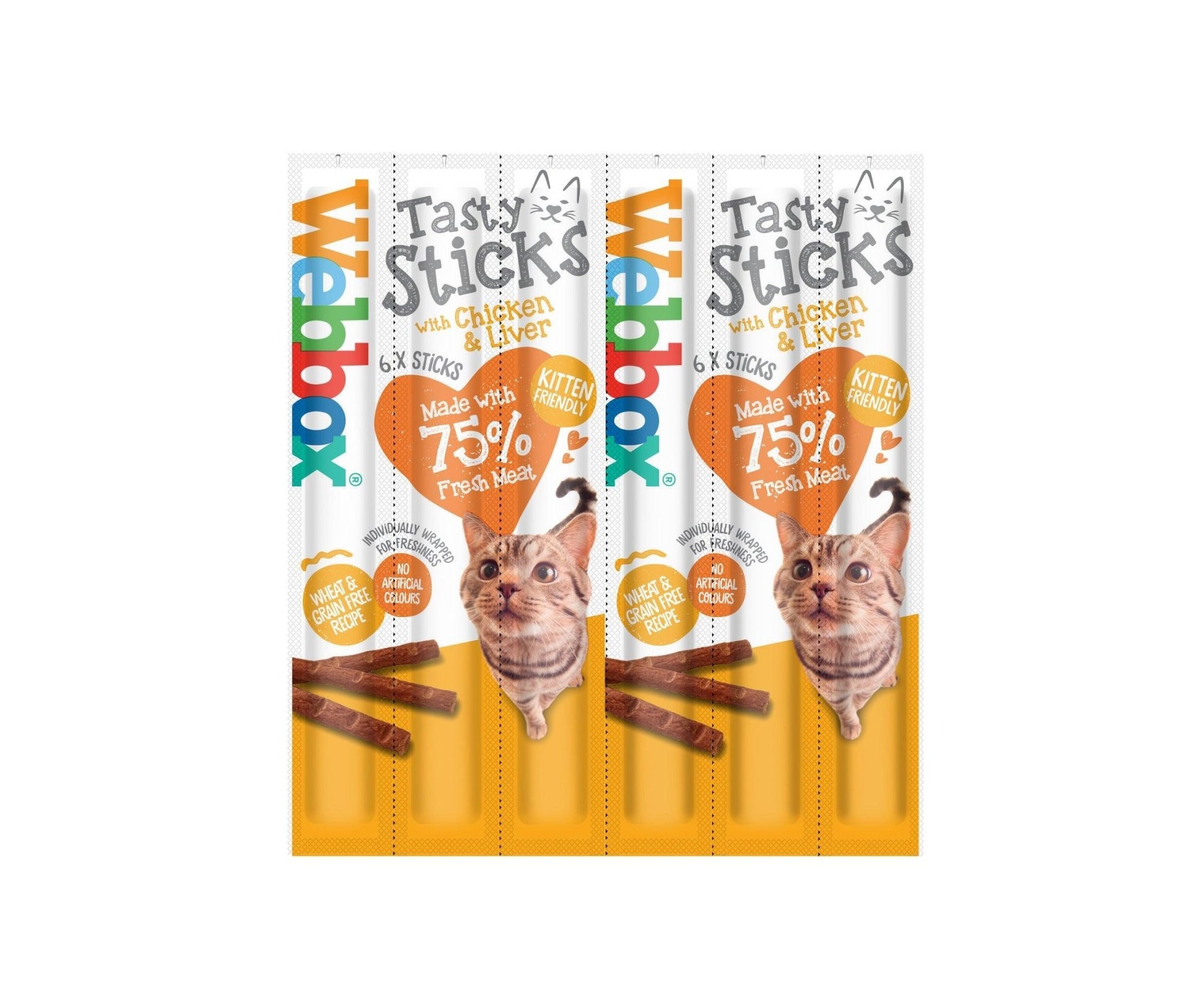 Webbox Tasty Sticks Cat Chicken & Liver 12 x 6 | Luxury Home Accessories | Heulog Glow