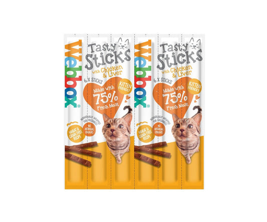 Webbox Tasty Sticks Cat Chicken & Liver 12 x 6 | Luxury Home Accessories | Heulog Glow
