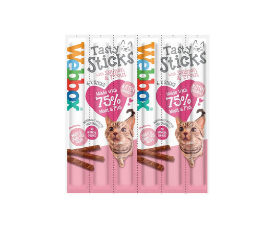 Webbox Tasty Sticks Cat Salmon & Trout 12 x 6 | Luxury Home Accessories | Heulog Glow
