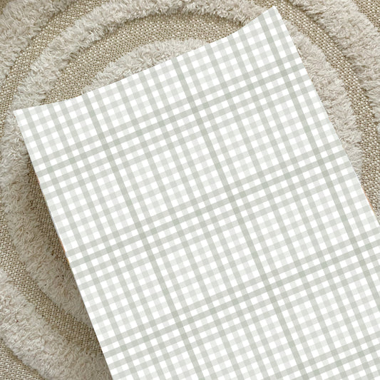 Anti-Roll Wedge Changing Mat - Sage Green Gingham