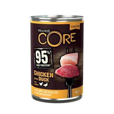 Wellness CORE Dog Wet 95% Duo Protein Chicken with Duck with Carrots Recipe 400g X6 | Luxury Home Accessories | Heulog Glow