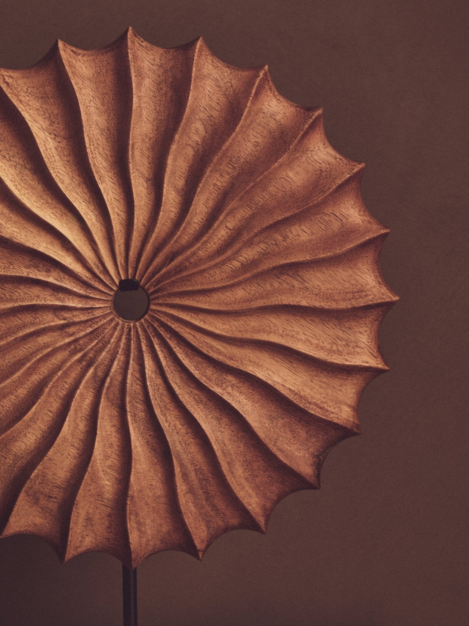 Westo Natural Wood Round Sculpture with Travertine Base | Luxury Home Accessories | Heulog Glow