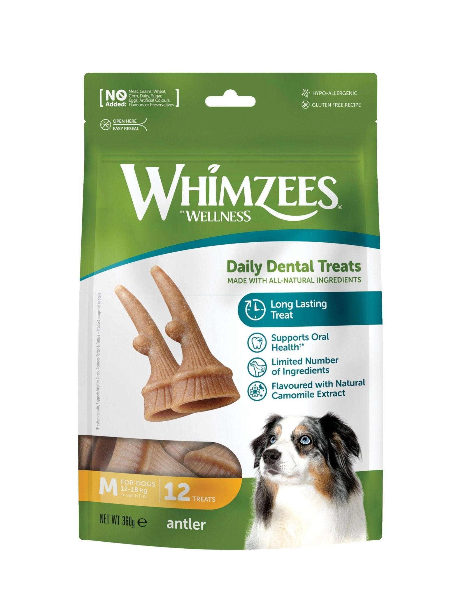 Whimzees Antler Medium 12pk | Luxury Home Accessories | Heulog Glow
