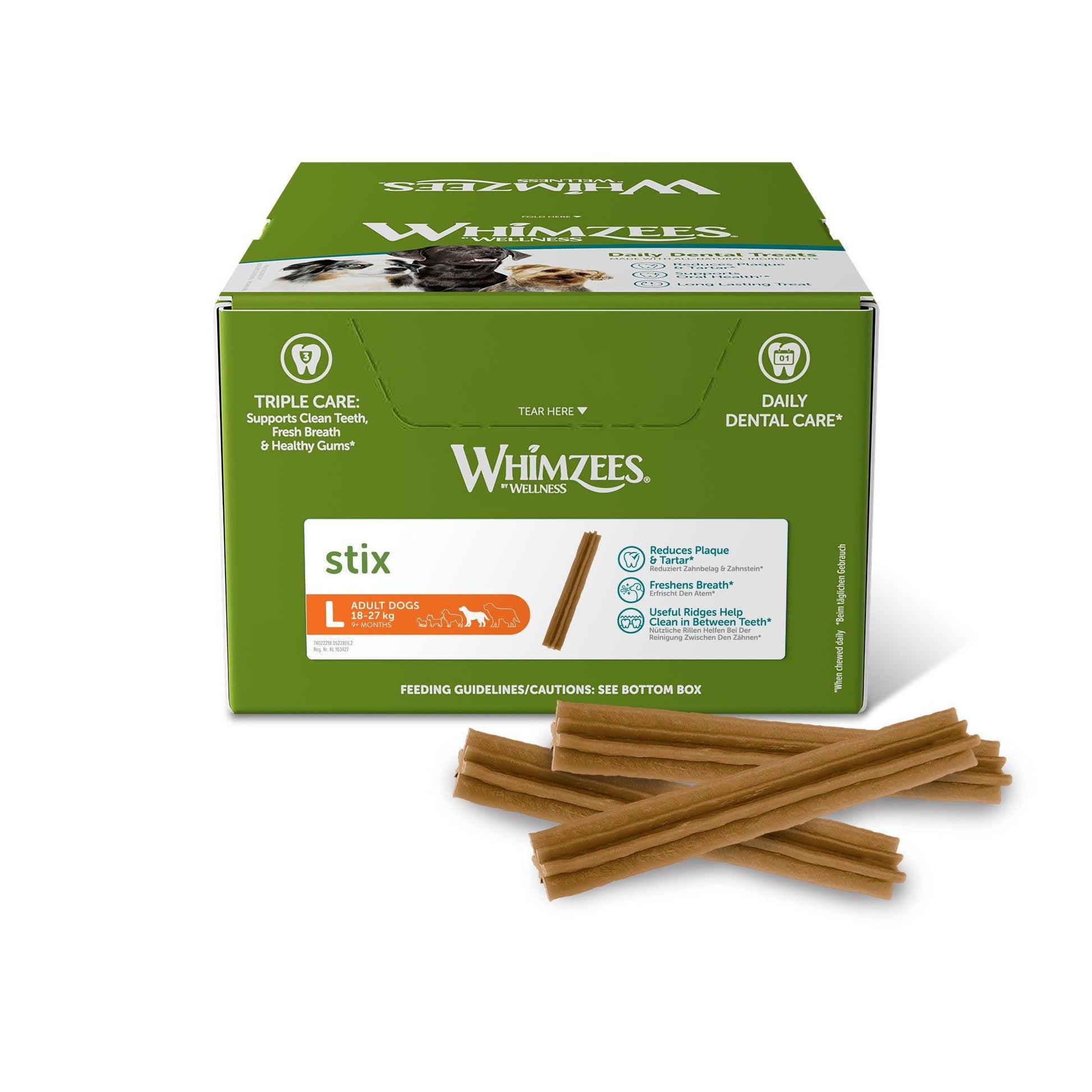 Whimzees Stix Box Large 50x180mm | Luxury Home Accessories | Heulog Glow