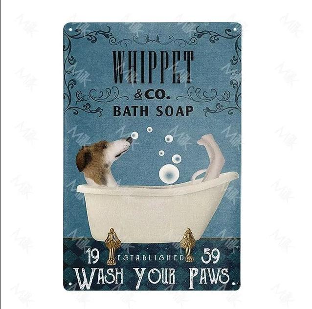 Whippet Dog Tin Sign | Luxury Home Accessories | Heulog Glow