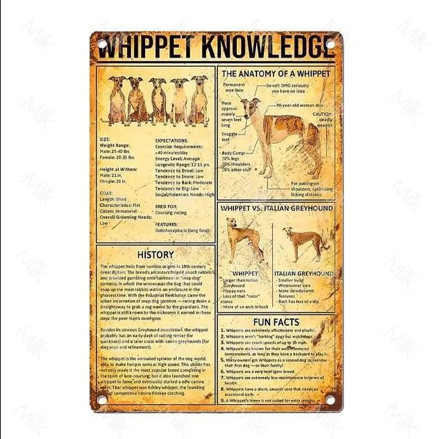 Whippet Dog Tin Sign | Luxury Home Accessories | Heulog Glow