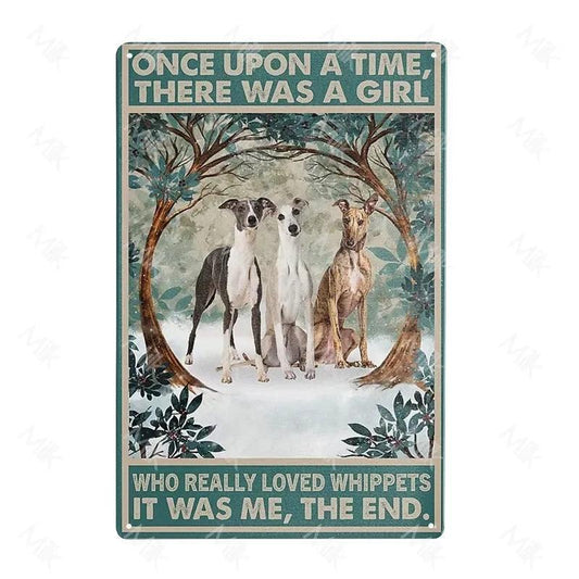 Whippet Dog Tin Sign | Luxury Home Accessories | Heulog Glow