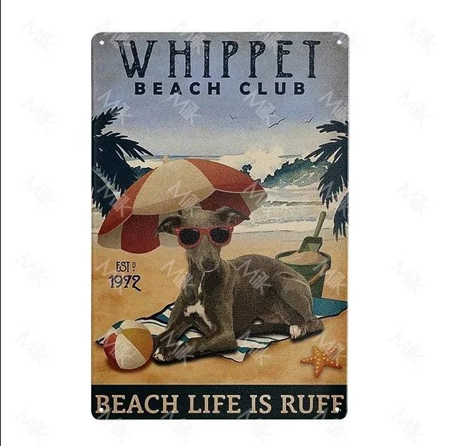 Whippet Dog Tin Sign | Luxury Home Accessories | Heulog Glow