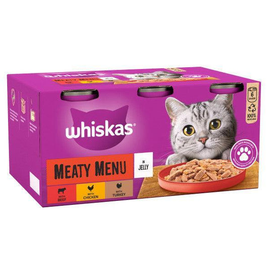 Whiskas 1+ Adult Meaty Menu in Jelly 4 x 6 x 400g | Luxury Home Accessories | Heulog Glow