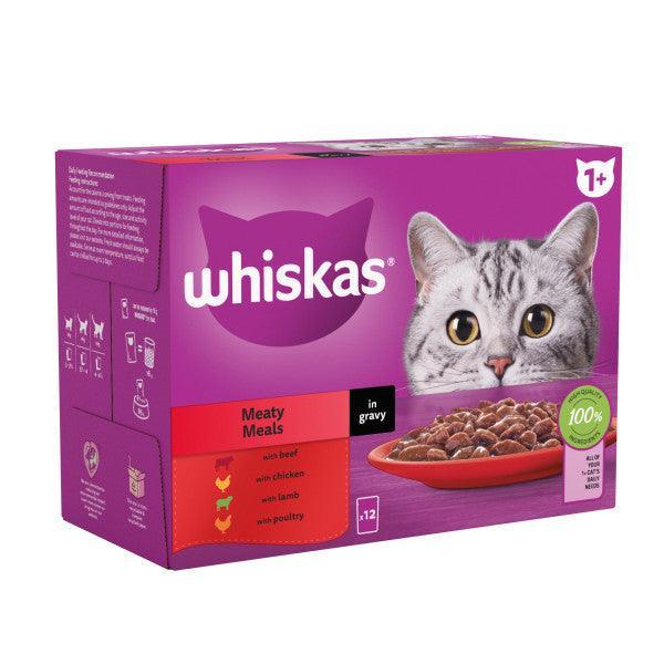 Whiskas Adult 1+ Meaty Meals in Gravy Pouches 4 x 12 x 85g | Luxury Home Accessories | Heulog Glow