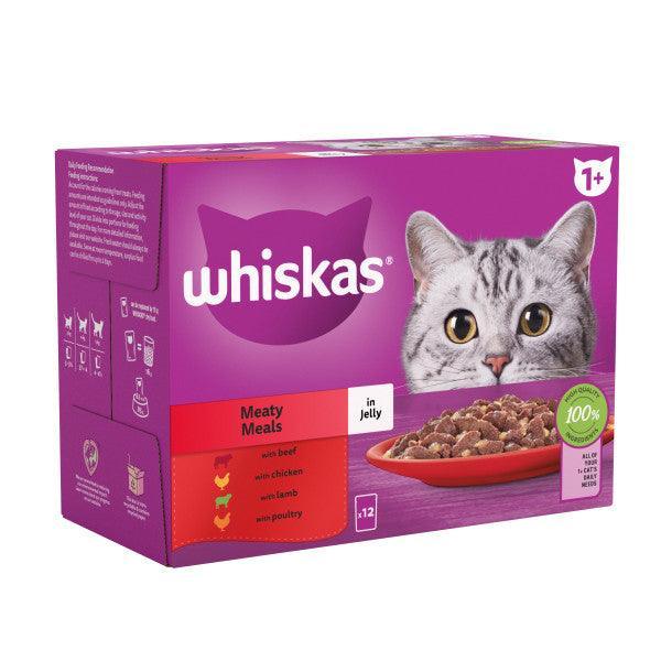 Whiskas Adult 1+ Meaty Meals in Jelly 4 x 12 x 85g | Luxury Home Accessories | Heulog Glow