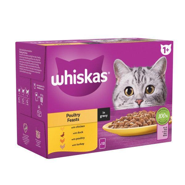 Whiskas Adult 1+ Poultry Feasts in Gravy Pouches 4 x 12 x 85g | Luxury Home Accessories | Heulog Glow