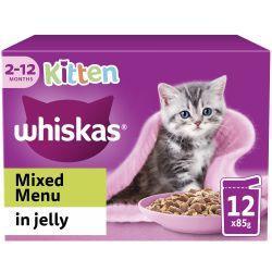 Whiskas Kitten Mixed Menu Wet Cat Food Pouches in Jelly 12pk, 85g | Luxury Home Accessories | Heulog Glow