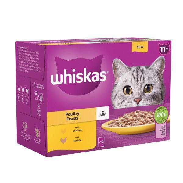 Whiskas Senior 11+ Poultry Feasts in Jelly Pouches 4 x 12 x 85g | Luxury Home Accessories | Heulog Glow