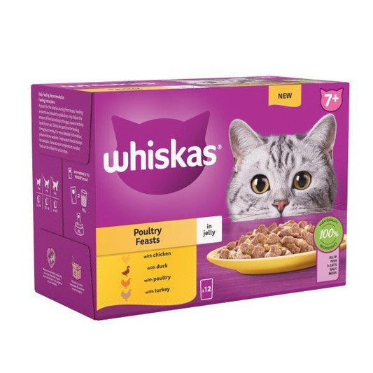 Whiskas Senior 7+ Poultry Feasts in Jelly 4 x 12 x 85g | Luxury Home Accessories | Heulog Glow