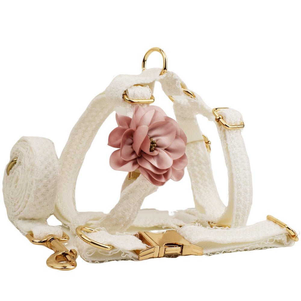White Lace Pet Vest Dog Collar Dog Wedding Dog Leash | Luxury Home Accessories | Heulog Glow