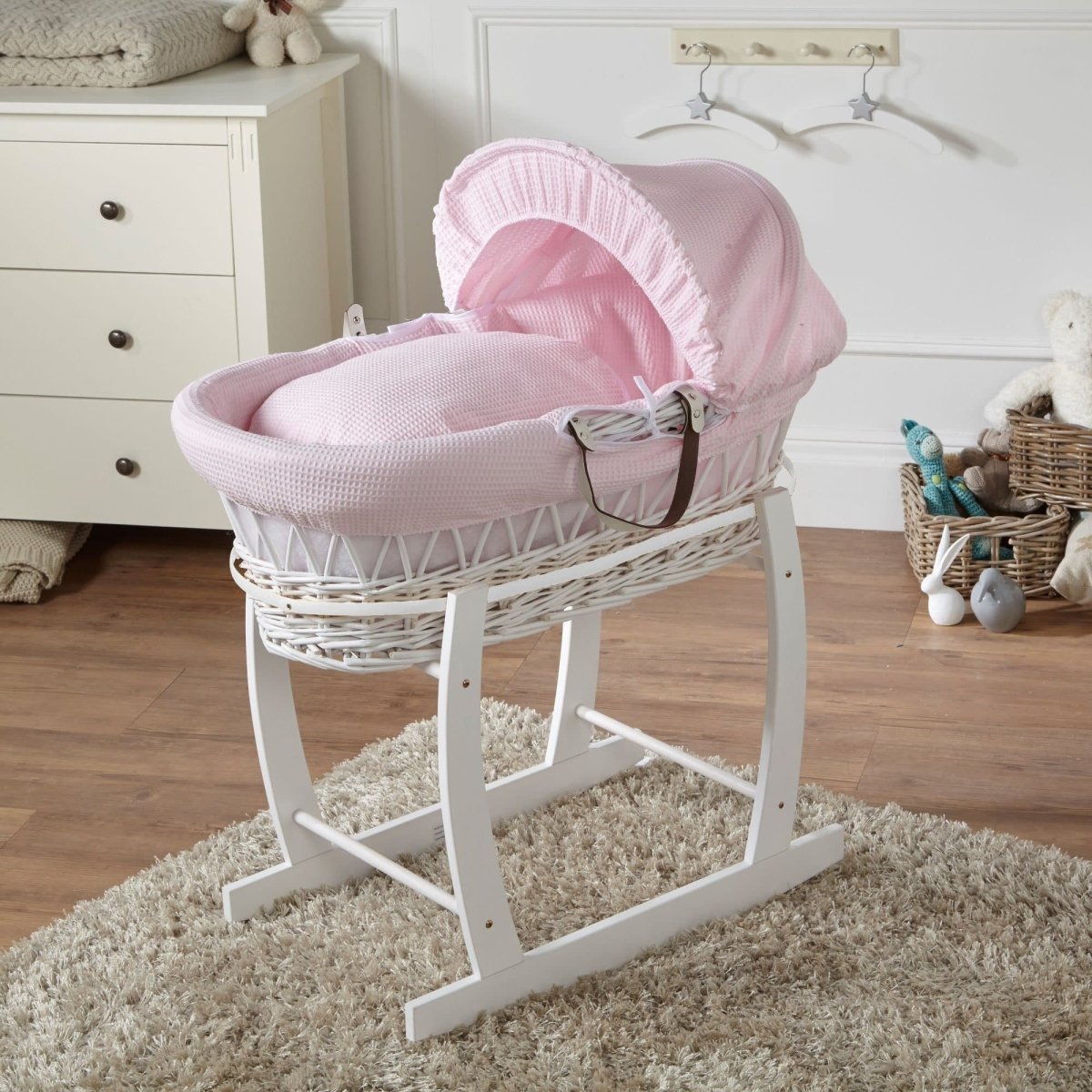 Wicker Baby Moses Basket With Stand | Luxury Home Accessories | Heulog Glow