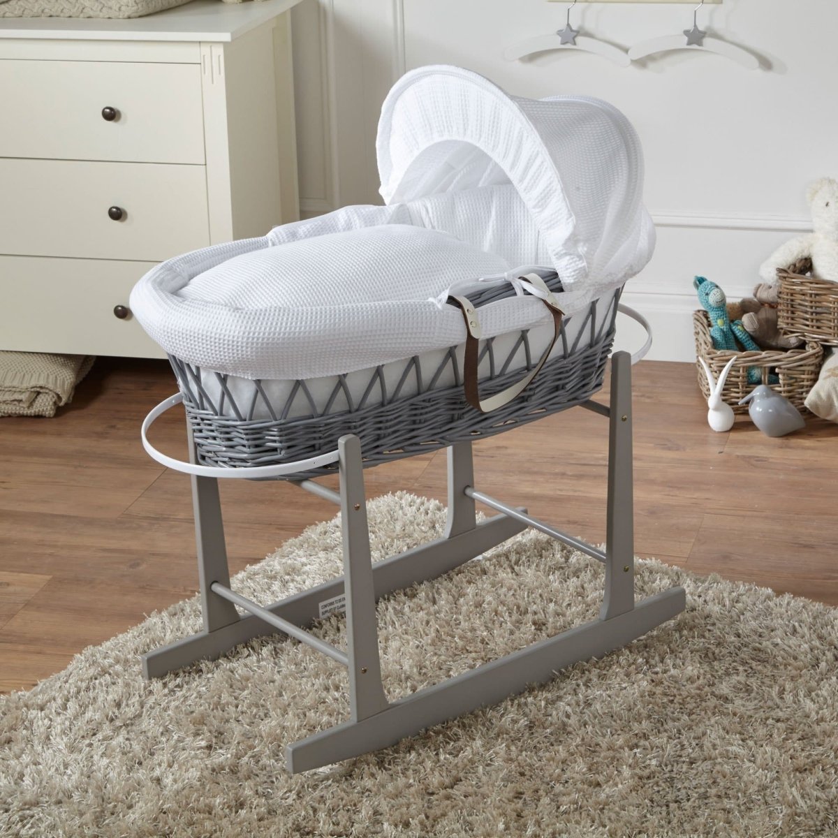 Wicker Baby Moses Basket With Stand | Luxury Home Accessories | Heulog Glow