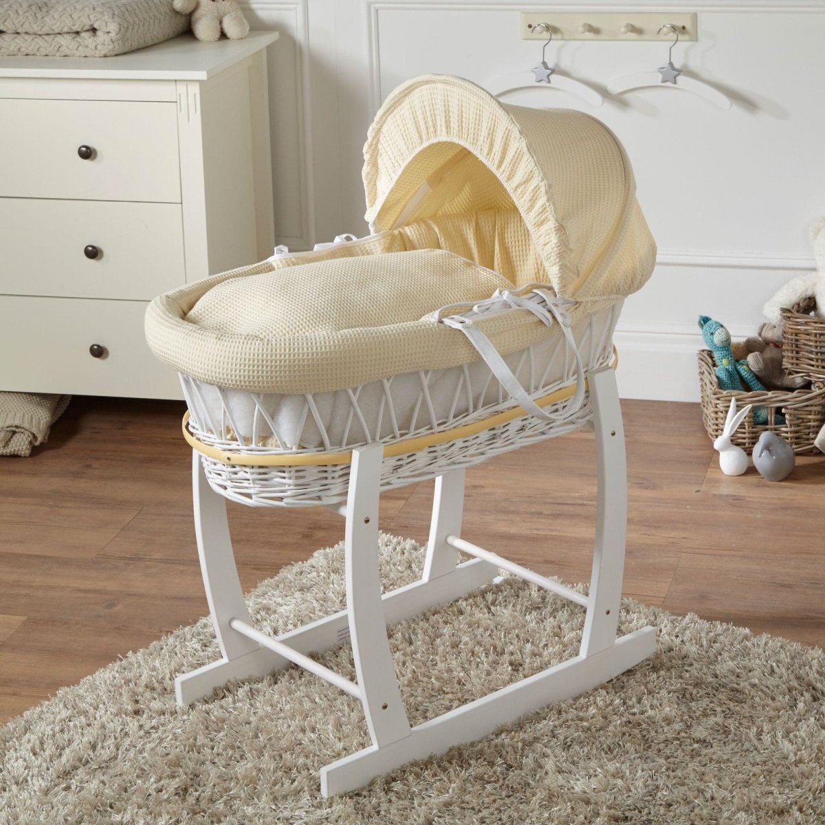 Wicker Baby Moses Basket With Stand | Luxury Home Accessories | Heulog Glow