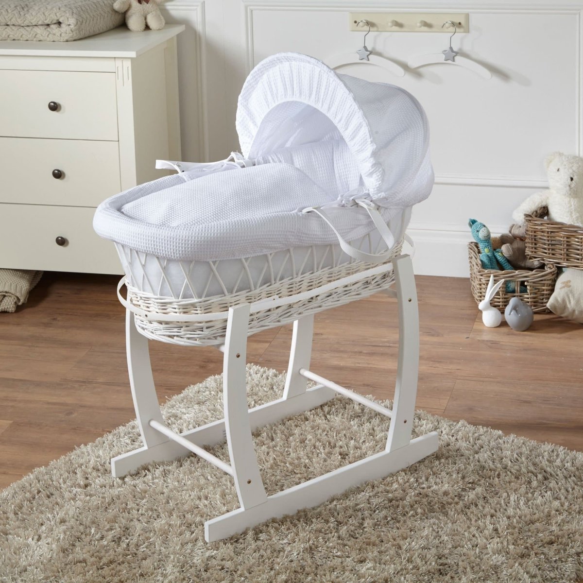 Wicker Baby Moses Basket With Stand | Luxury Home Accessories | Heulog Glow