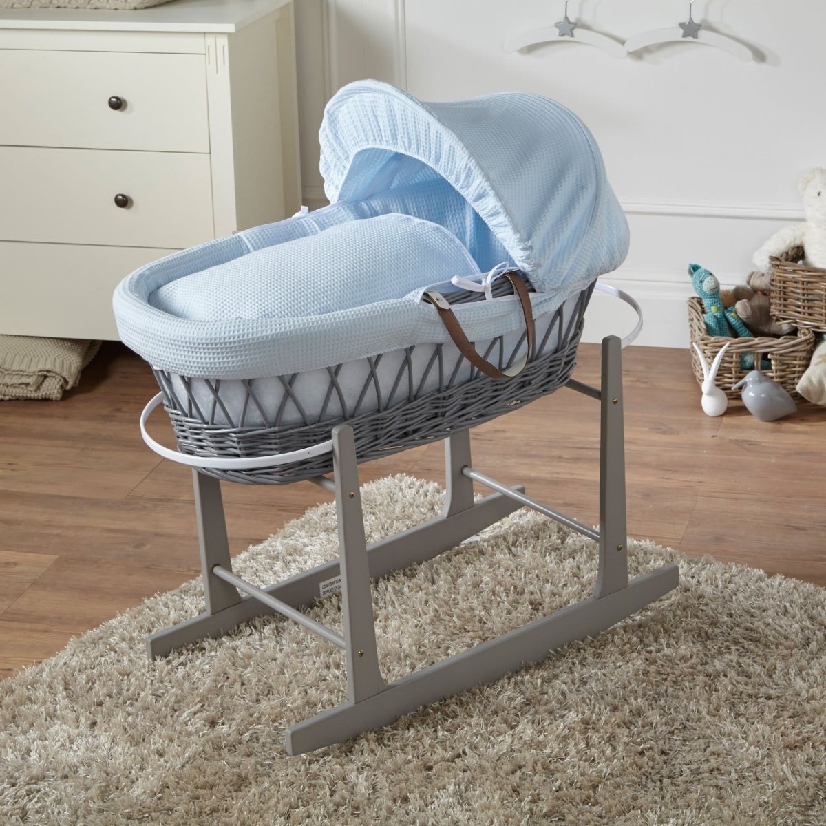 Wicker Baby Moses Basket With Stand | Luxury Home Accessories | Heulog Glow