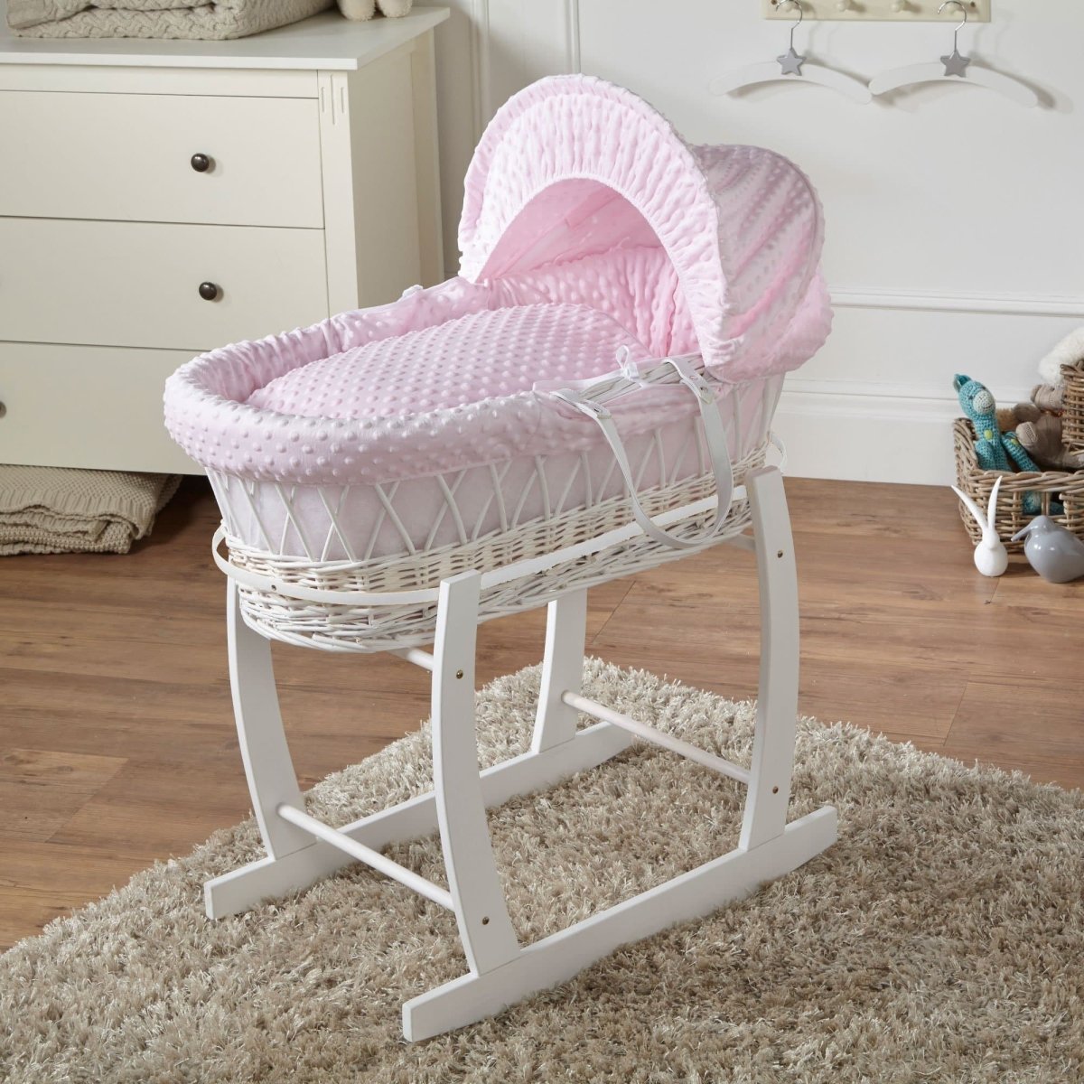Wicker Baby Moses Basket With Stand | Luxury Home Accessories | Heulog Glow