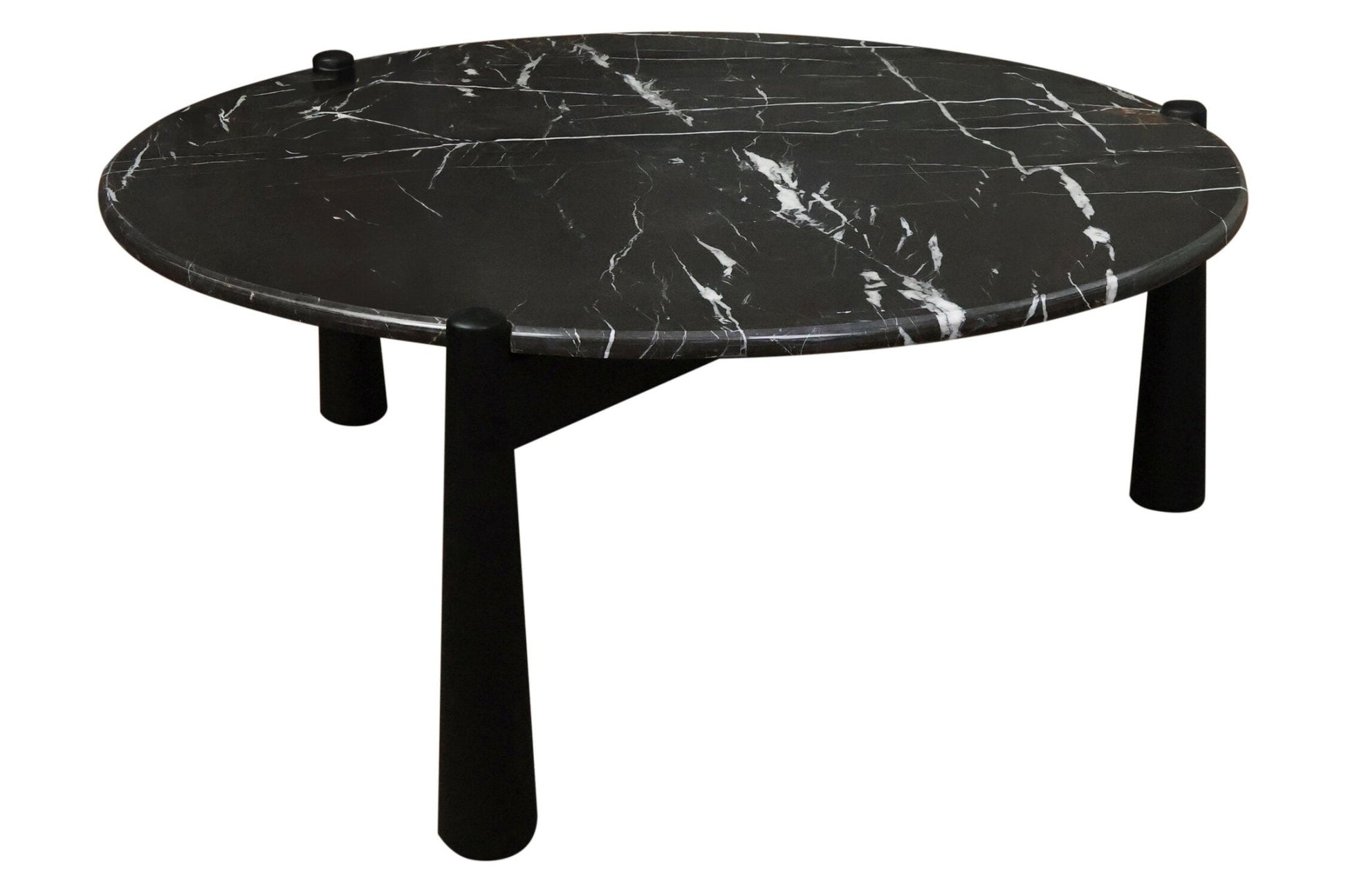 Wilbur Black and White Marble Top Coffee Table with Mango Wood Legs | Luxury Home Accessories | Heulog Glow
