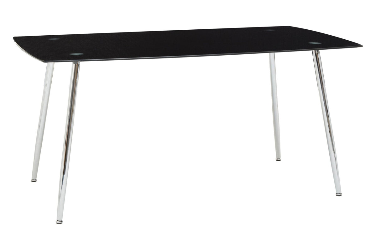 Wimslow BlackTempered Glass Dining Table with 6 Chairs | Luxury Home Accessories | Heulog Glow