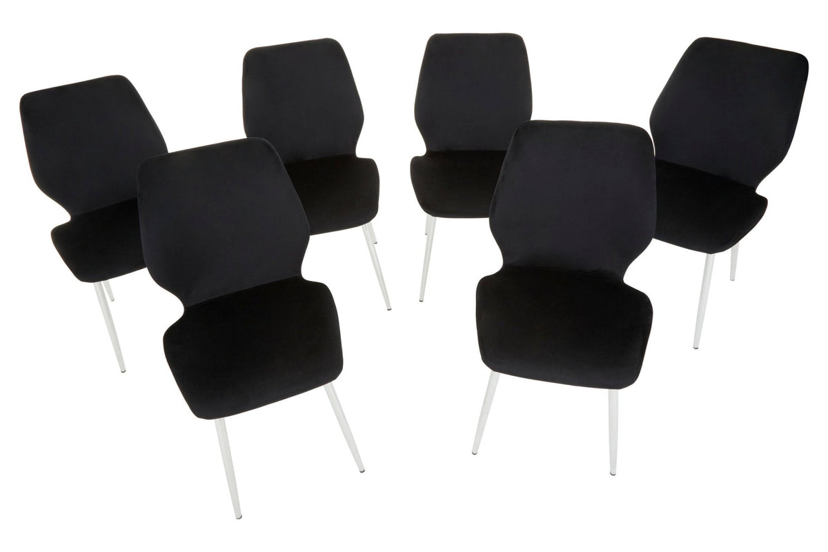 Wimslow BlackTempered Glass Dining Table with 6 Chairs | Luxury Home Accessories | Heulog Glow