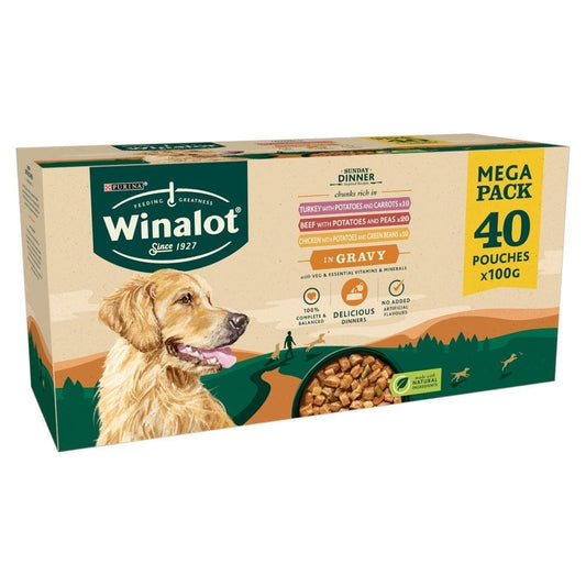 Winalot Adult Sunday Dinner in Gravy 40 x 100g | Luxury Home Accessories | Heulog Glow