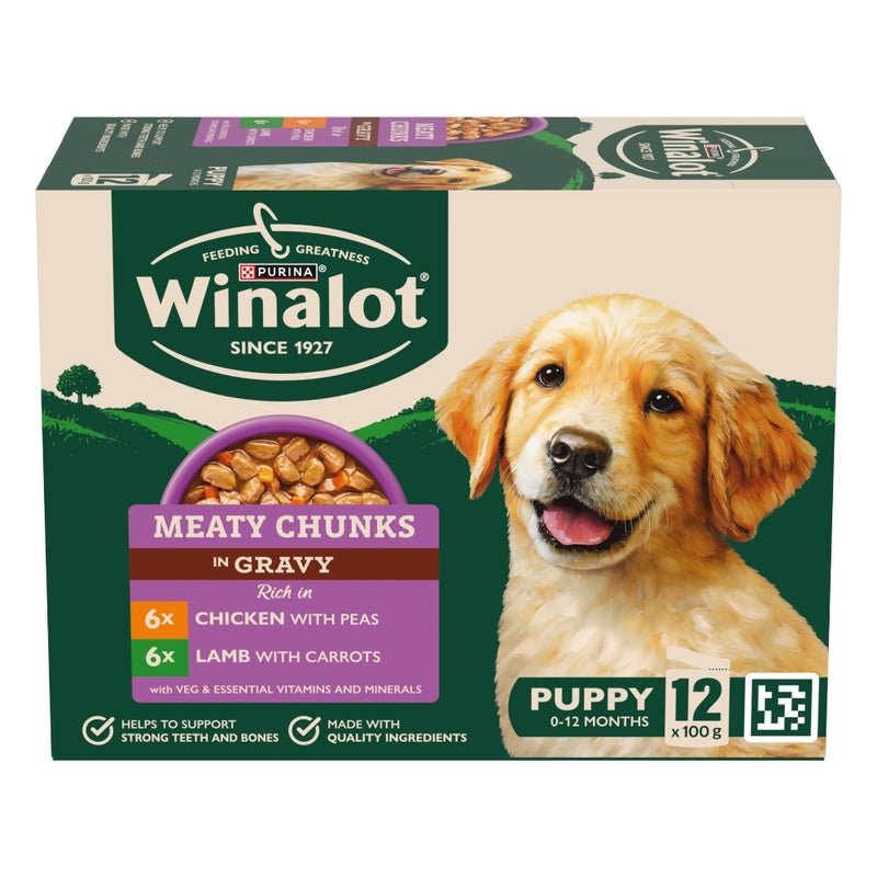 Winalot Puppy Meaty Chunks in Gravy 100g x 12 | Luxury Home Accessories | Heulog Glow