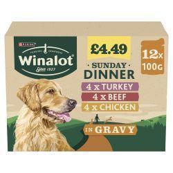 WINALOT Sunday Dinner Pouches Mixed in Gravy 12pk PMP £4.49, 100g | Luxury Home Accessories | Heulog Glow