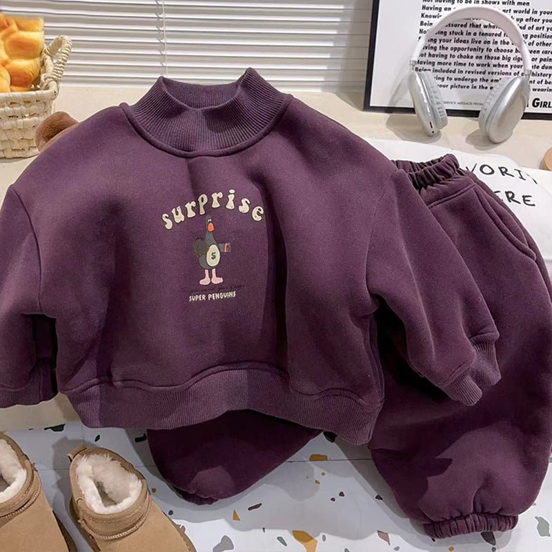 Winter Children's Fleece-Lined Warm Hoodie Set | Luxury Home Accessories | Heulog Glow