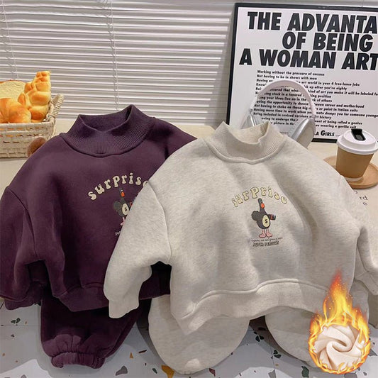 Winter Children's Fleece-Lined Warm Hoodie Set | Luxury Home Accessories | Heulog Glow