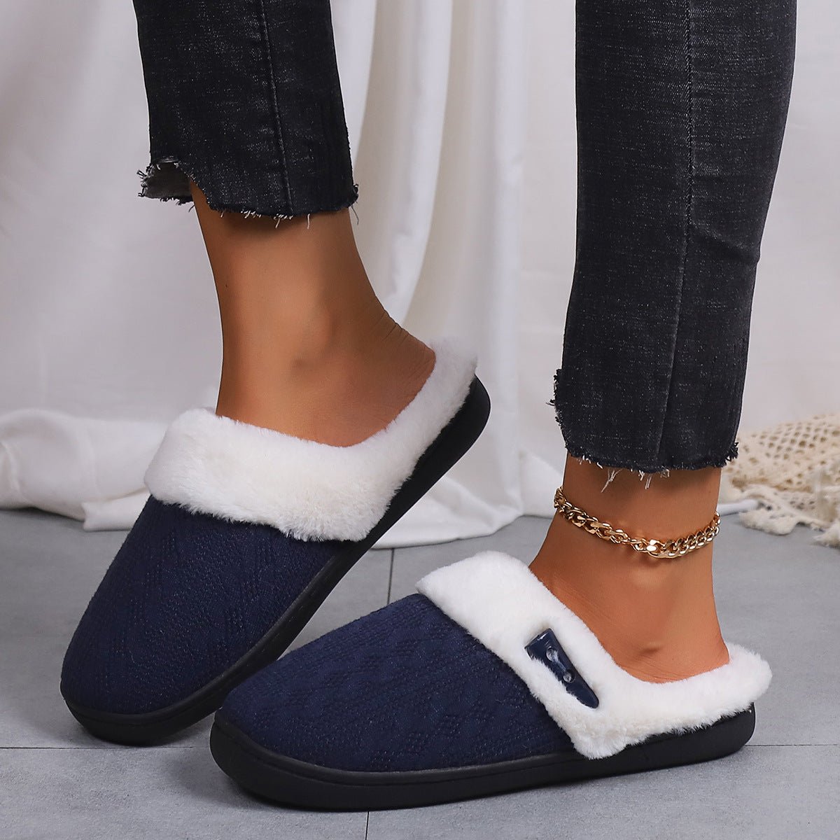 Winter Cotton Slippers Baotou Warm Flat Slippers Home Daily Soft Non-slip Bottom House Shoes Women Men Couple | Luxury Home Accessories | Heulog Glow