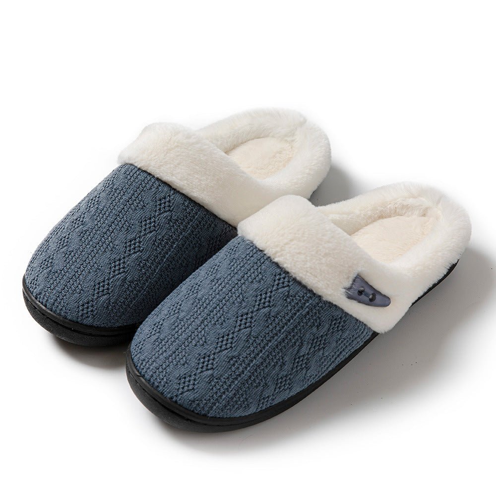 Winter Cotton Slippers Baotou Warm Flat Slippers Home Daily Soft Non-slip Bottom House Shoes Women Men Couple | Luxury Home Accessories | Heulog Glow