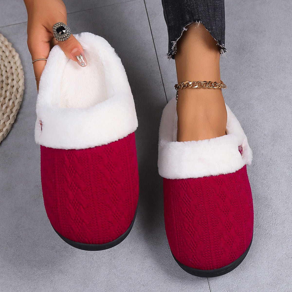 Winter Cotton Slippers Baotou Warm Flat Slippers Home Daily Soft Non-slip Bottom House Shoes Women Men Couple | Luxury Home Accessories | Heulog Glow