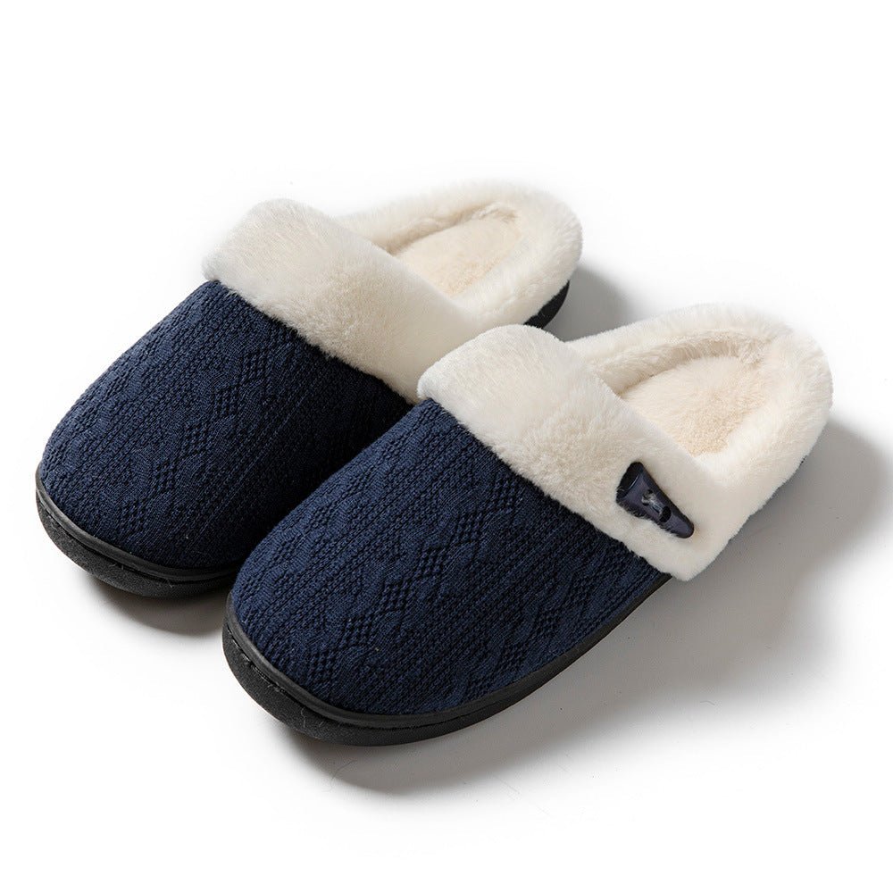Winter Cotton Slippers Baotou Warm Flat Slippers Home Daily Soft Non-slip Bottom House Shoes Women Men Couple | Luxury Home Accessories | Heulog Glow