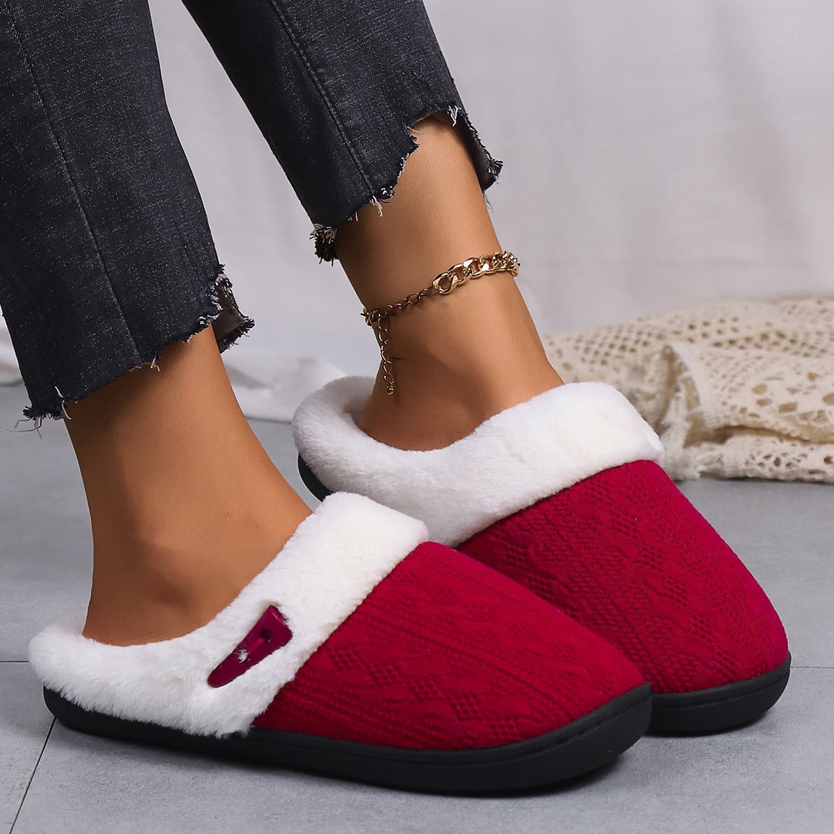 Winter Cotton Slippers Baotou Warm Flat Slippers Home Daily Soft Non-slip Bottom House Shoes Women Men Couple | Luxury Home Accessories | Heulog Glow