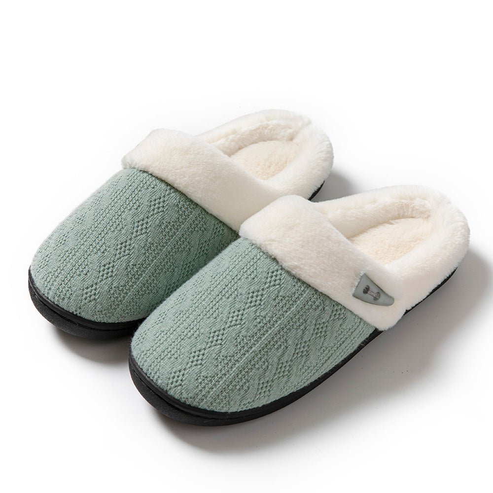 Winter Cotton Slippers Baotou Warm Flat Slippers Home Daily Soft Non-slip Bottom House Shoes Women Men Couple | Luxury Home Accessories | Heulog Glow