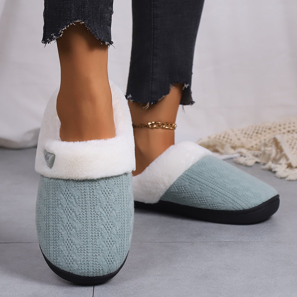 Winter Cotton Slippers Baotou Warm Flat Slippers Home Daily Soft Non-slip Bottom House Shoes Women Men Couple | Luxury Home Accessories | Heulog Glow