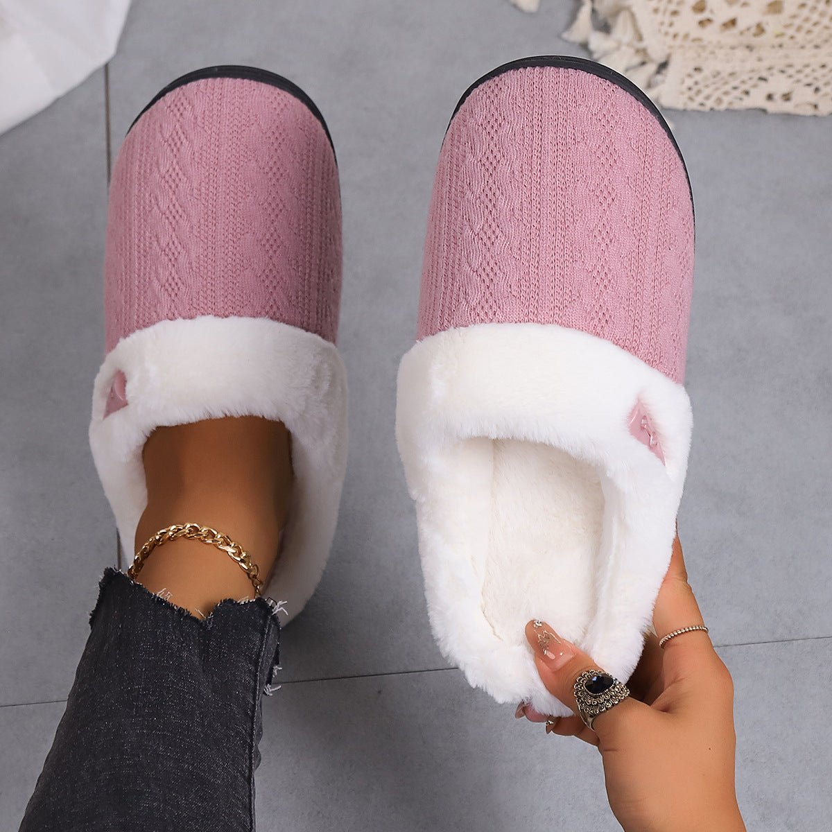 Winter Cotton Slippers Baotou Warm Flat Slippers Home Daily Soft Non-slip Bottom House Shoes Women Men Couple | Luxury Home Accessories | Heulog Glow